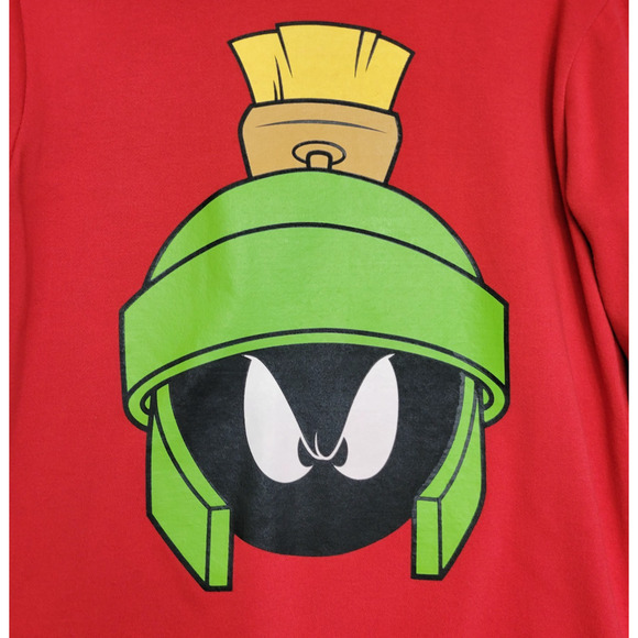 Looney Tunes Marvin The Martian Sweatshirt Size Small Red Soft Pullover WB - Picture 3 of 12
